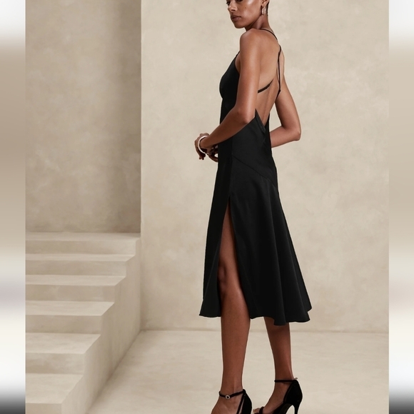 New BR Elegant Black Slip Dress Size 4 - Picture 6 of 16